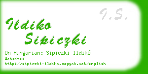 ildiko sipiczki business card